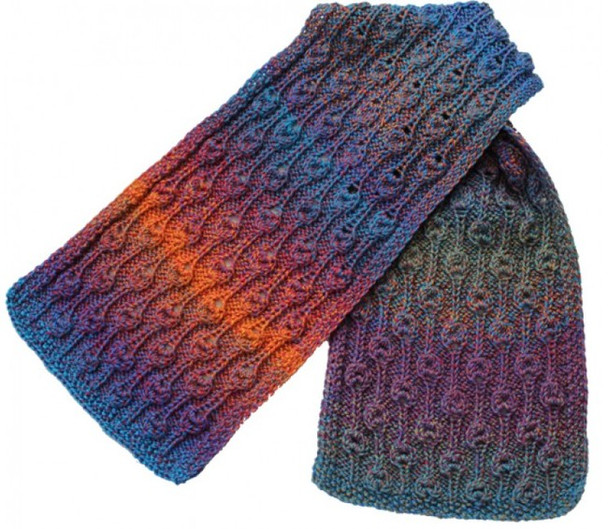 P-J-074 Jojoland Knitting Pattern Peacock Tail Scarf