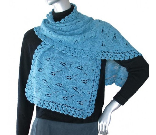 P-J-007 Jojoland Knitting Pattern Grape Vine Shawl/Wrap