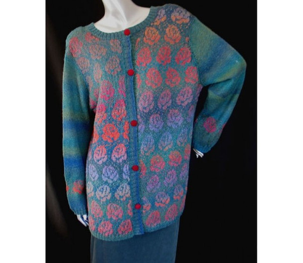 P-MS26-16 Jojoland Knitting Pattern Forget Me Not Rose Cardigan