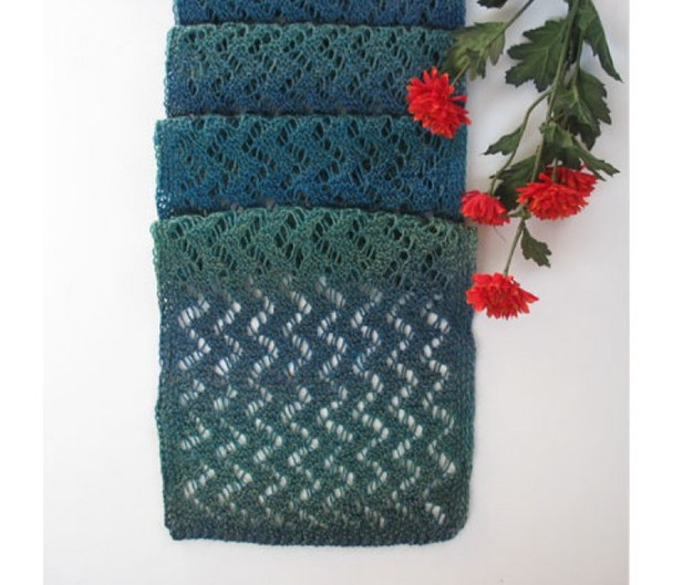 P-MS16-01 Jojoland Knitting Pattern Teal Forest Scarf 