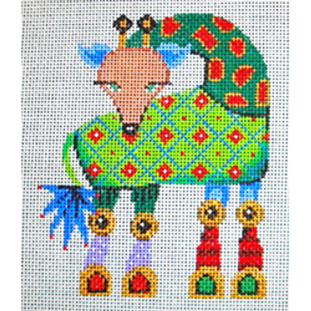 563 CHR ornament, giraffe 5 x 5 18 Mesh Patti Mann 