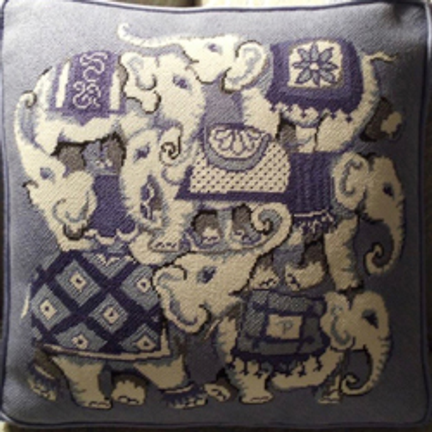 2511 PP elephants- Customer Choice blues, reds, pinks, browns or greens  14 x 14 13 Mesh Patti Mann 