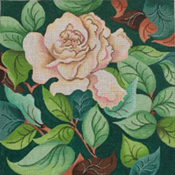 9241 PP white rose on greenery 12 x 12 13 Mesh Patti Mann 