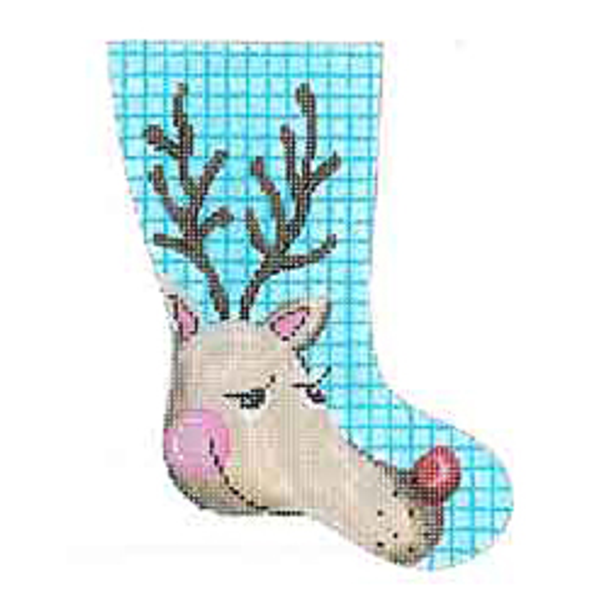 9411 CHR mini sock-Rudolf 4 x 6 18 Mesh Patti Mann 
