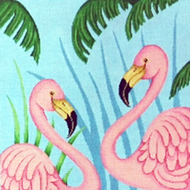 11359 PP Two flamingos 14 x 14 13 Mesh Patti Mann 