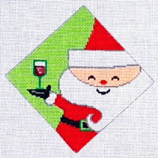 11390 CHR orn. Retro Santa with wine 04 x 04 18 Mesh Patti Mann 