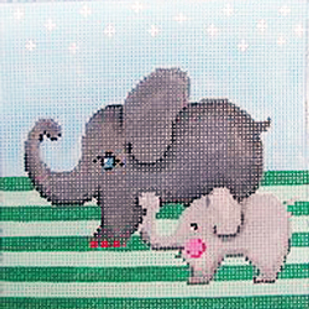 11396 JUV Mama and baby elephant 06 x 06 13 Mesh Patti Mann 