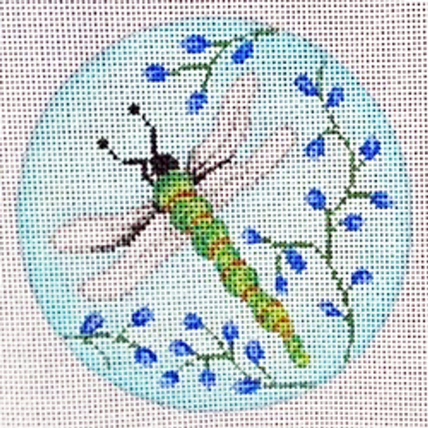 11455 MIN floral, dragonfly 4" diam 18 Mesh Patti Mann 