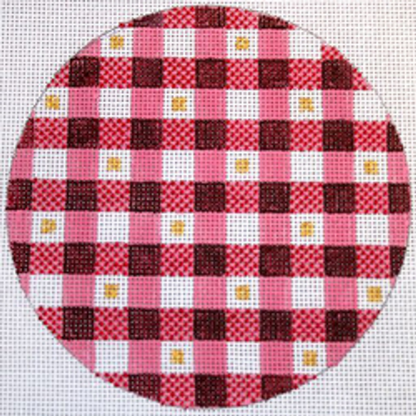 11462 MIN red/white gingham 5" diam 18 Mesh Patti Mann 