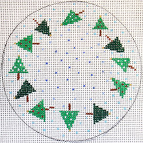 11467 MIN trees in a circle 4" diam 18 Mesh Patti Mann 