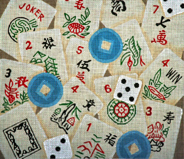 MISCELLANEOUS L324 Mahjong Tiles 12 x 14 13 Mesh JP Needlepoint