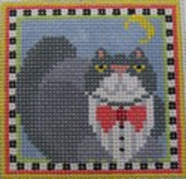 190 Mini Tuxedo Dan the Cat 2.6 x 2.6 18 Mesh NEEDLEDEEVA	$102.00