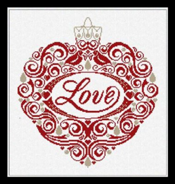 YT Love Ornament Alessandra Adelaide Needleworks Counted Cross Stitch Pattern