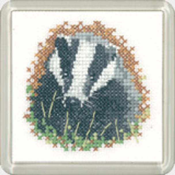 HCK1172 Heritage Crafts Kit Badger Little Friends by Valerie Pfeiffer and Susan Ryder  coaster