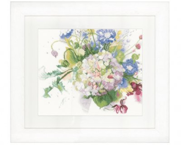 PN151018 Lanarte Kit Hydrangea 15" x 12"; Linen; 30ct 