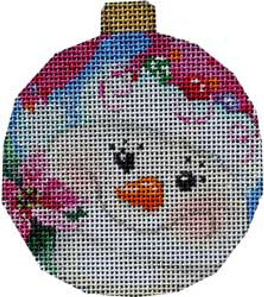 CT-1803 Snowlady Round Poinsettia Orna. Associated Talents