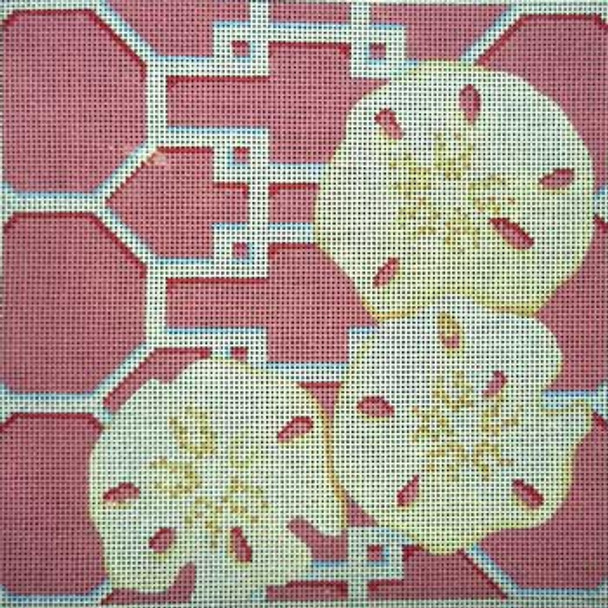 D-1306 Sand Dollars on Lattice/Pink 9 x 9 13 Mesh Associated Talents