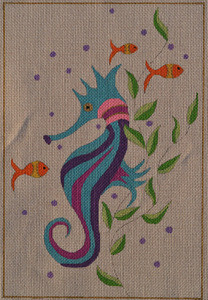 AW-04 ANN WINN Suzy Seahorse  7 x 10  18 Mesh With Stitch Guide