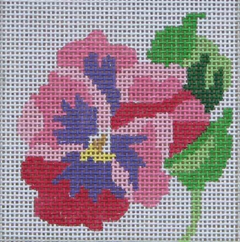 1c4 Jean Smith Designs Pansy COASTER 4. x 4  13 Mesh