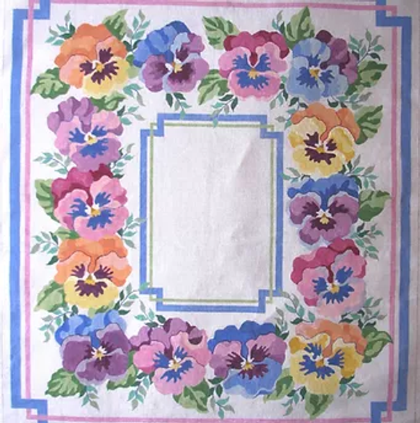 1e Jean Smith Designs SIMPLY PANSIES RUG 38 1/2 x 44 10 Mesh