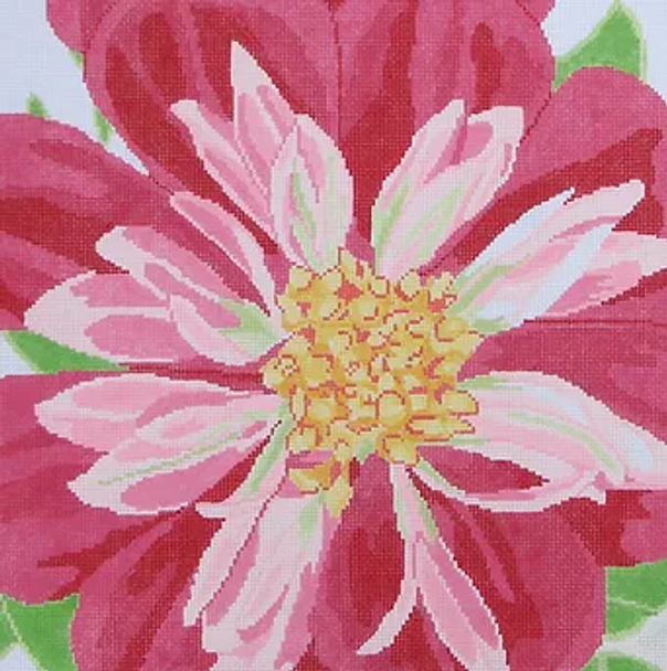 2h Jean Smith Designs Painted Dahlia 14 square 13 Mesh