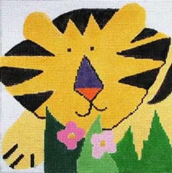 5a4 Jean Smith Designs New Zoo Coaster Tiger 4" Square 13 Mesh 