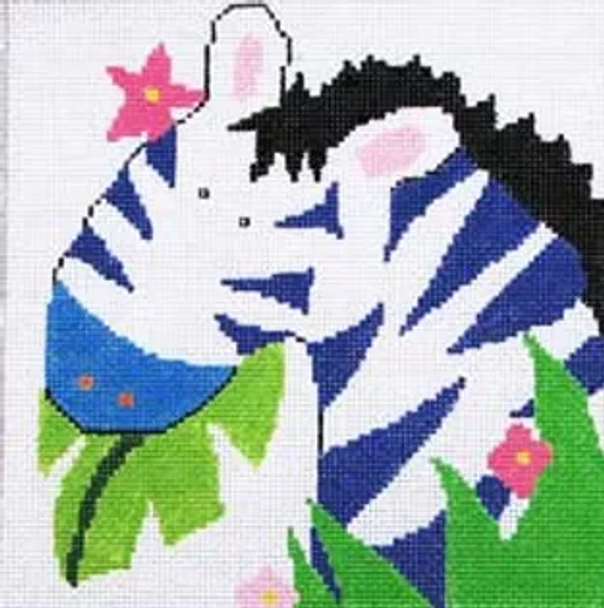 5a6 Jean Smith Designs New Zoo Coaster Zebra 4" Square 13 Mesh 