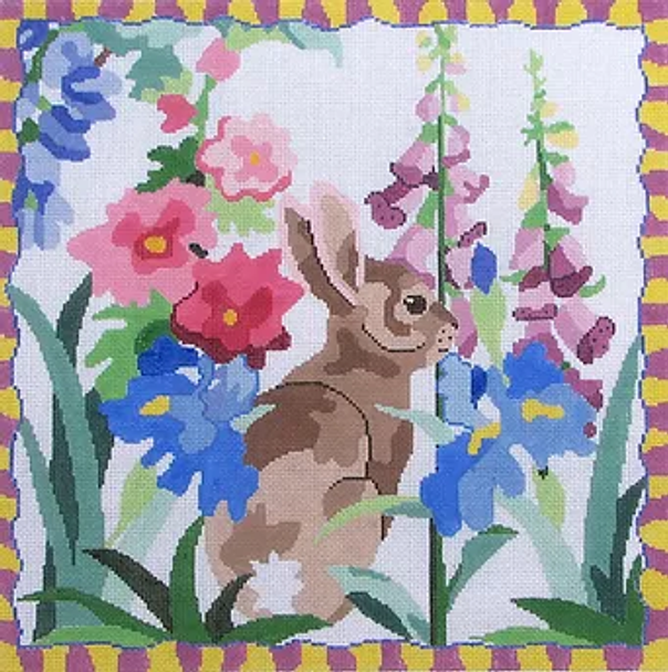 7e Jean Smith Designs Bunny In My Garden 16" Square 13 Mesh 