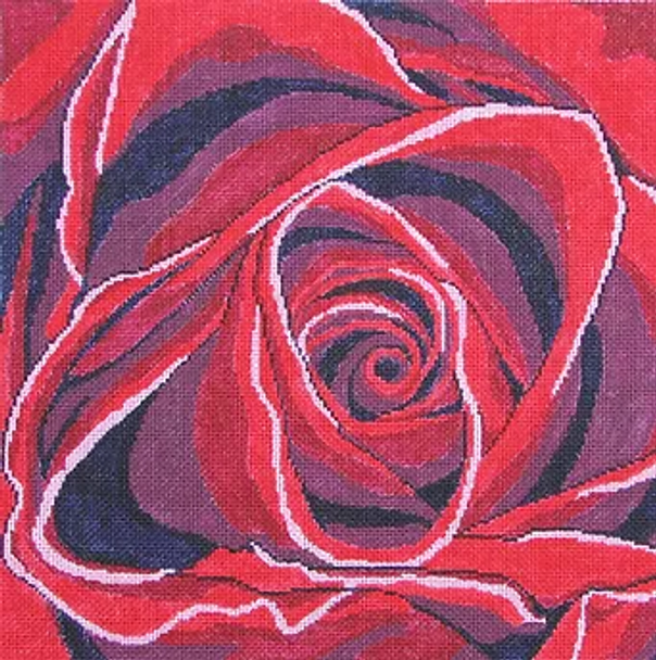 56b Jean Smith Designs LARGE ROSE, t4" x 14",13 mesh