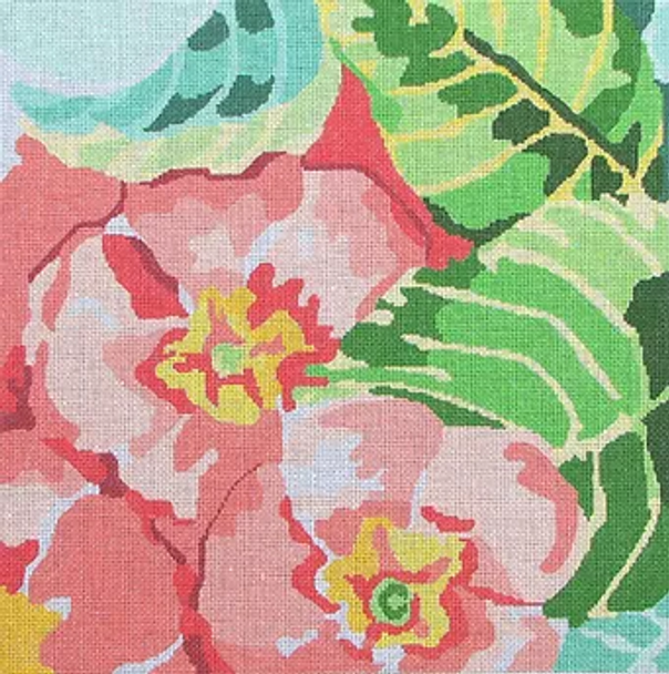 75a Jean Smith Designs PAINTER'S PRIMROSE I, 16" x 16", 10 Mesh