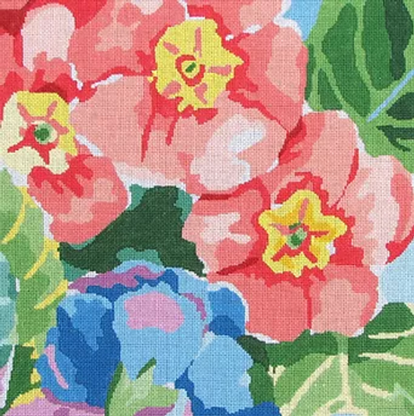 75c Jean Smith Designs PAINTER'S PRIMROSE III 16" x 16", 13 Mesh