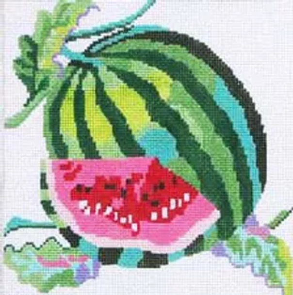 94e3 Jean Smith Designs Watermelon Coaster 4"  sq., 14 mesh