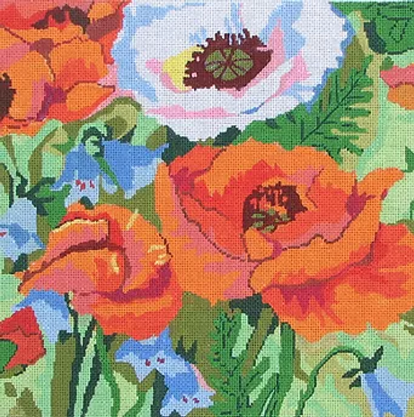 104c Jean Smith Designs Summer Day Poppies 14 sq., 13 mesh