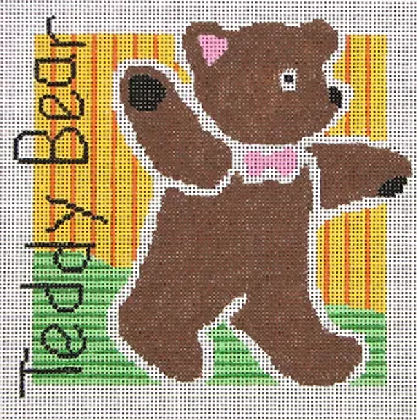 119L Jean Smith Designs Teddy Bear  8" x 8" 13 mesh
