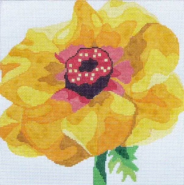 125i Jean Smith Designs Yellow Anemone 14 x 14 10 mesh