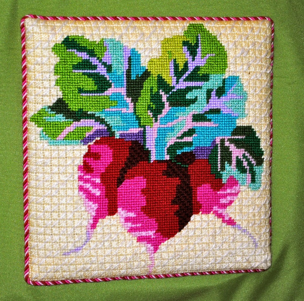 126b Jean Smith Designs SMALL RADISH 8" sq., 13 mesh