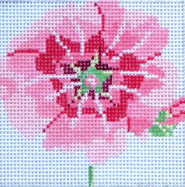 139a17 Jean Smith Designs SIMPLY FLOWER Holly Hock 4" sq., 13 mesh