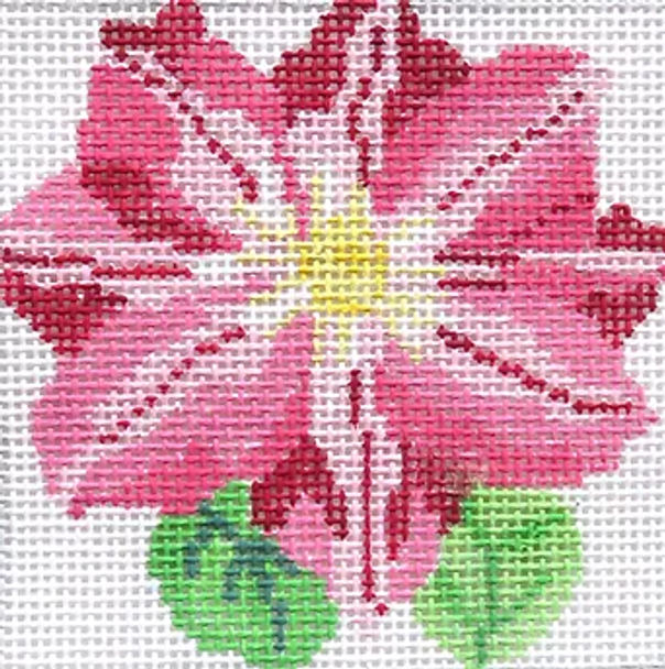 139a28 Jean Smith Designs SIMPLY FLOWER Pink Clematis 4" sq., 13 mesh