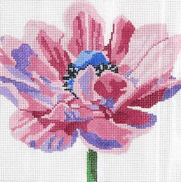 139b10 Jean Smith Designs SIMPLY FLOWER Purple Anemone 8" sq., 13 mesh