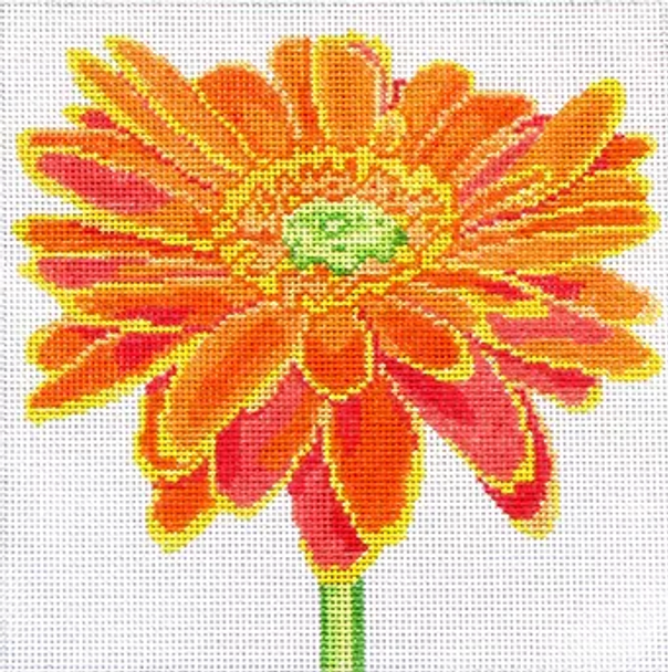 139b23 Jean Smith Designs SIMPLY FLOWER Orange Daisy  8" sq., 13 mesh