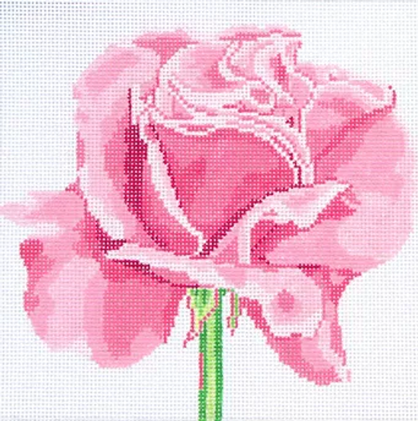 139b13 Jean Smith Designs SIMPLY FLOWER Pink Rose 8" sq., 13 mesh