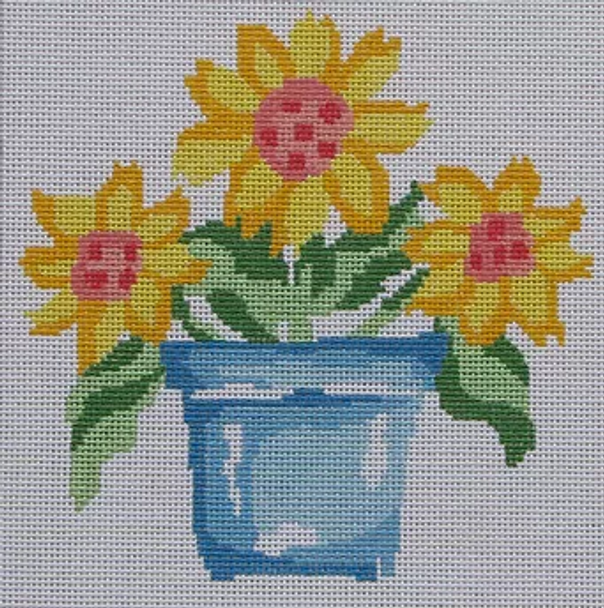 144c Jean Smith Designs  SIMPLY SUMMER SUNFLOWERS 8" Square 13 Mesh