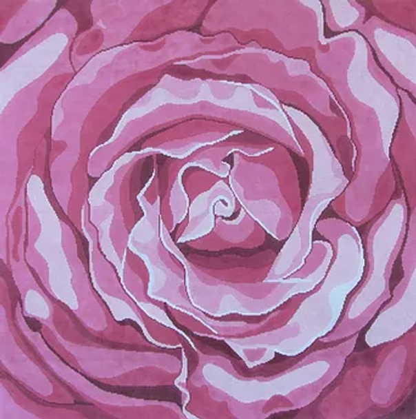 160d Jean Smith Designs PINK ROSE RUG, 35" sq., 10 mesh