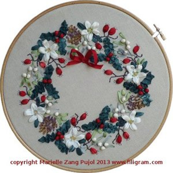 Ribbon's Christmas Wreath With Silk Pack Filigram F-RICW