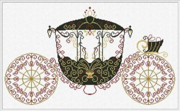 AAN293 Carriage 1 271w x 157h Alessandra Adelaide Needleworks Counted Cross Stitch Pattern