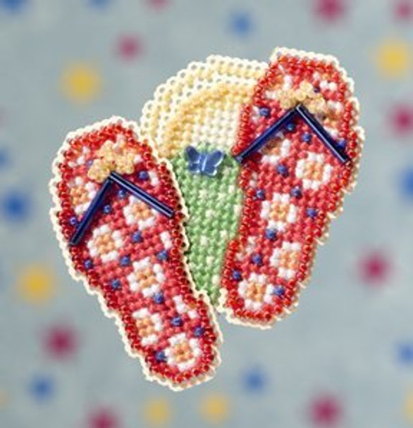 MH189104 Mill Hill Seasonal Ornament Kit Flip Flops (2009)