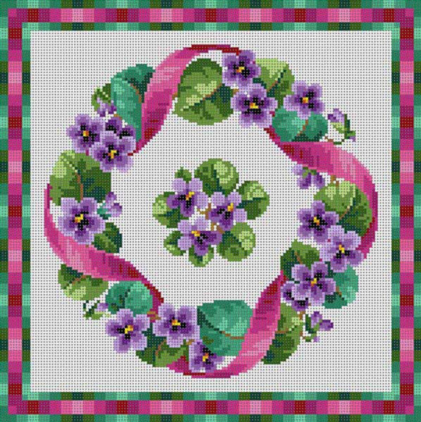 G-513 Violet Wreath 12 Mesh 121⁄2 x 121⁄2 Treglown Designs