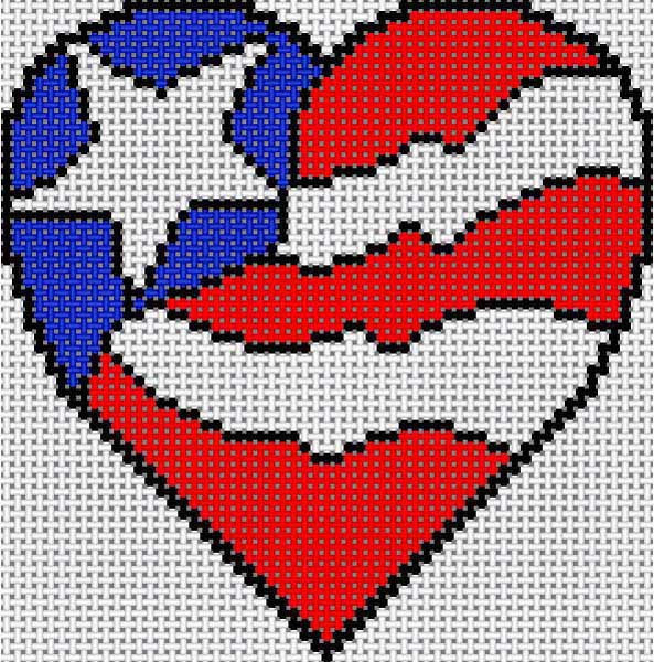 K-002 American Hearts 12 Mesh 5x5 Treglown Designs