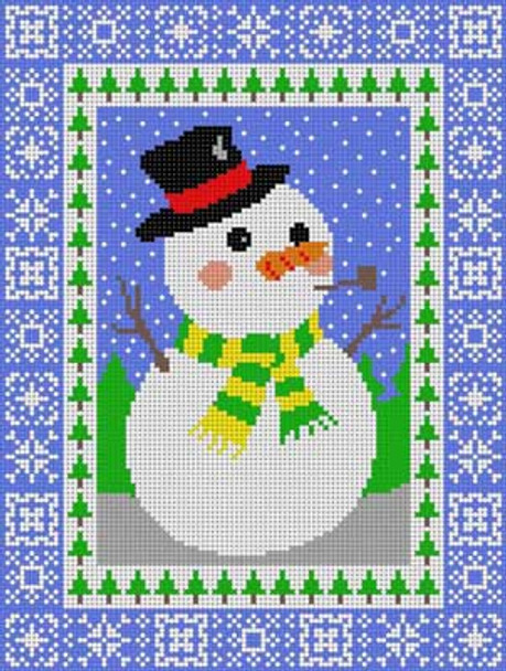 LP-081 Snowman 13 Mesh 8 x 101⁄2 Linda Pietz