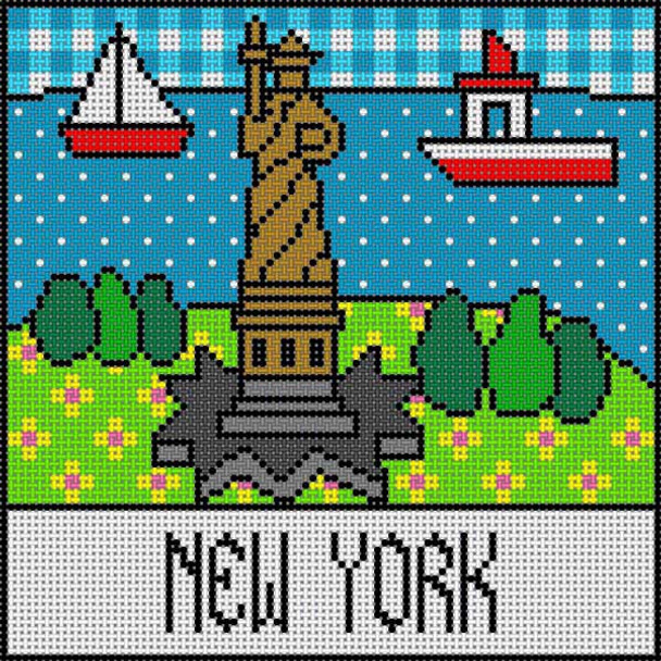 PC-1259 New York/Statue O 12 Mesh 8x8 Polly Carbonari